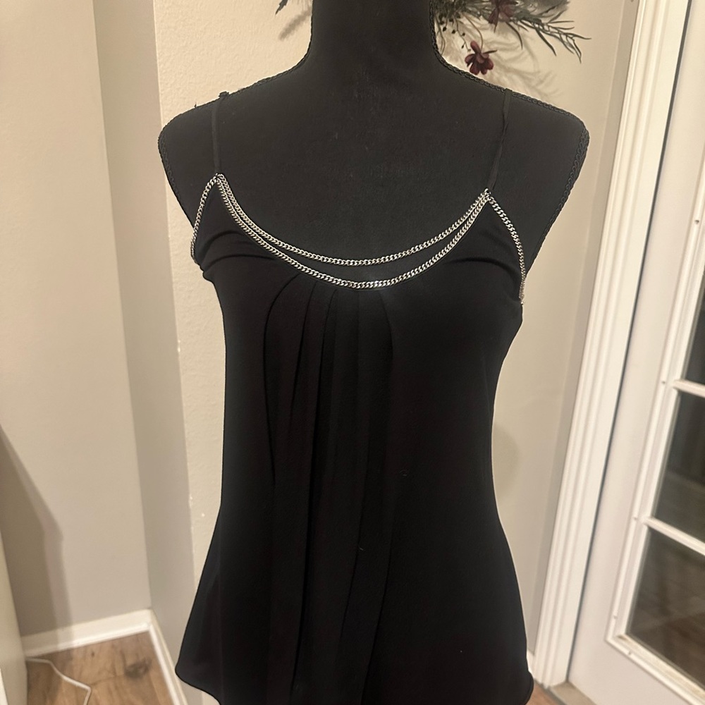 Spaghetti strap black tank